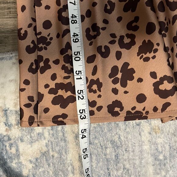 Target A New Day Brown Leopard Print Slip Maxi Dress V-Neck Strappy Medium - Picture 10 of 11